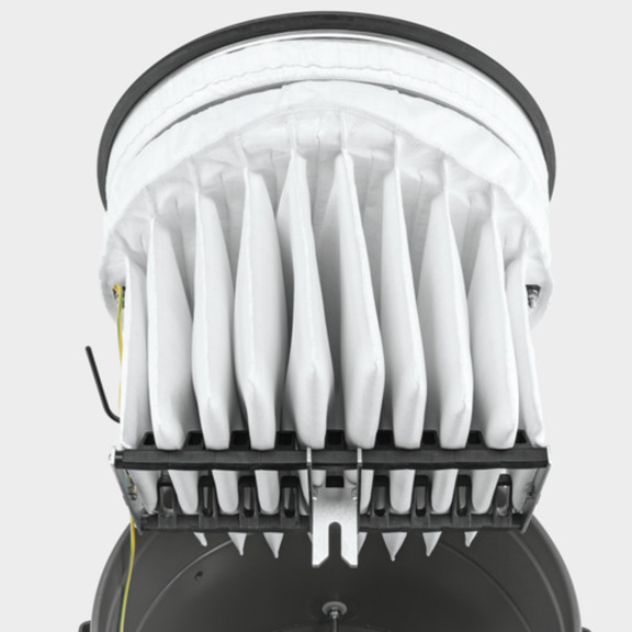 Prací kpasový filtr s dlouhou životností pro konstantně vysoký sací výkon