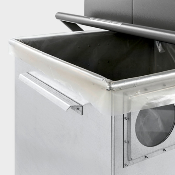 Téměř bezprašný systém vyprazdňování pro zdraví škodlivé látky