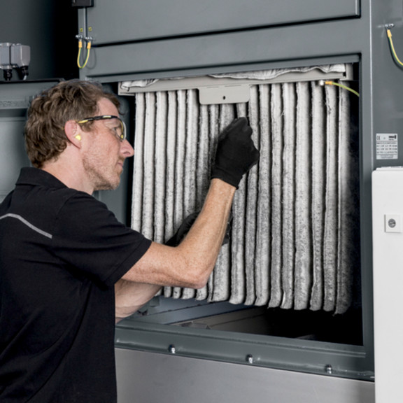 Omyvatelný kapsový filtr s dlouhou životností a elektrické čištění filtru