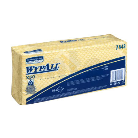 KIMBERLY-CLARK WYPALL X50 Čisticí utěrka, skládané, žlutá, 6x50 utěrek 7443
