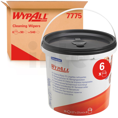 KIMBERLY-CLARK PROFESSIONAL WypAll Vlhčené čistící utěrky, 6 kyblíku x 90 ks, 7775