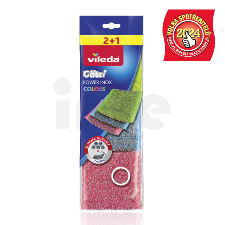 Vileda Inox colors drátěnka 2+1ks 174725
