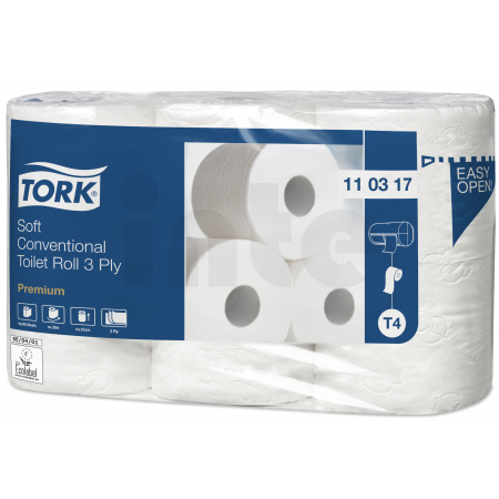 TORK Soft toaletní papír v konvenční roli Premium – 3vrstvý - 1 bal. x 6 rolí x248 útržků