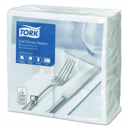 TORK jemný bílý ubrousek – večeře, 1/8 sklad 1 200 ks 477579