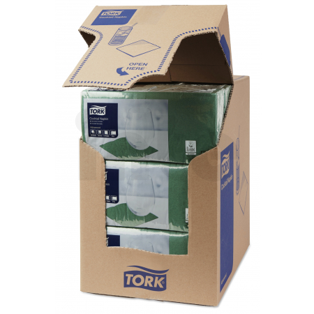 TORK tmavě zelený ubrousek – koktejlový 2 400 ks 477827