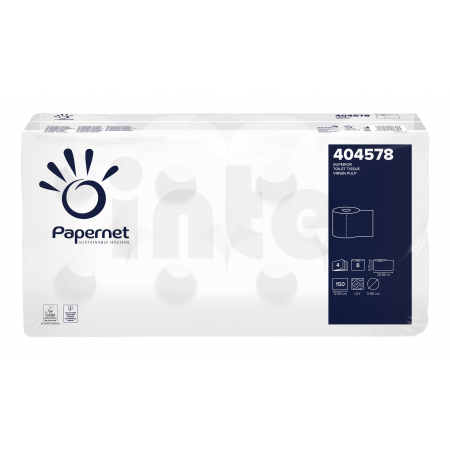 PAPERNET - Bílý toaletní papír SUPERIOR, 4 vrstvý, 150 útržků, role, 20,8 m, 1 karton - 404578